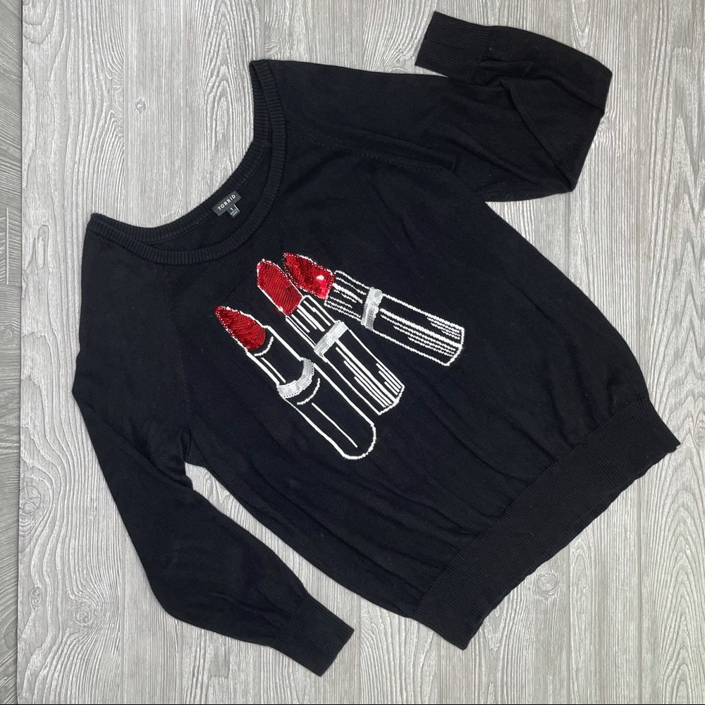 Torrid size 1 sequin lipstick sweater